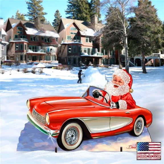 G. Debrekht 8461030F-1554 Santa Sports Car Christmas Outdoor Scene by D. Gelsinger - Christmas Decor