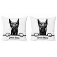 thumbnail image 1 of Ambesonne Dog Lover Throw Pillow Cover 2 Pack, Peeking Big Breed Dog, 18", Black and White, 1 of 2