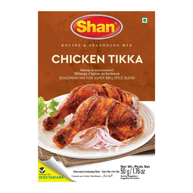 Shan Chicken Tikka Masala Seasoning (50g) - Authentic Tikka Spice Mix for Chicken Tikka Masala, BBQ & Grilling | Vegan Tikka Masala Sauce, Indian Spices for Tikka Paste & Curry