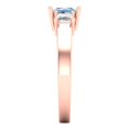 thumbnail image 3 of Three-Stone Engagement Ring for Women - 1.11ct Blue Moissanite in 14K Rose Gold Promise Ring, 3 of 6