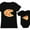 Mom Black / Baby Black, variant on Pizza Pie & Slice Baby Bodysuit & Women's T-Shirt Matching Set Mom & Baby Set Mom Black X-Large / Baby Black 18M (12-18M)