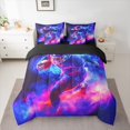 thumbnail image 2 of Homewish Rugby Sport 7 Pieces Bedding Comforter Set,Boys Ball Game Full Bedding Set,Deepblue Pink Fitted Sheet Flat Sheet For Teens,Super Cozy Room Decor Reversible, 2 of 8
