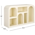 thumbnail image 3 of SAFAVIEH Nefeli Scandinavian 6 Cubby Wood Console Table, Ivory, 3 of 10