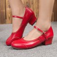 thumbnail image 4 of Zapatos de baile cuadrados para mujer, zapatos de baile estándar con diamantes de imitación, suela suave antideslizante, zapatos para personas mayores de mediana edad, primavera y otoño, 4 of 4