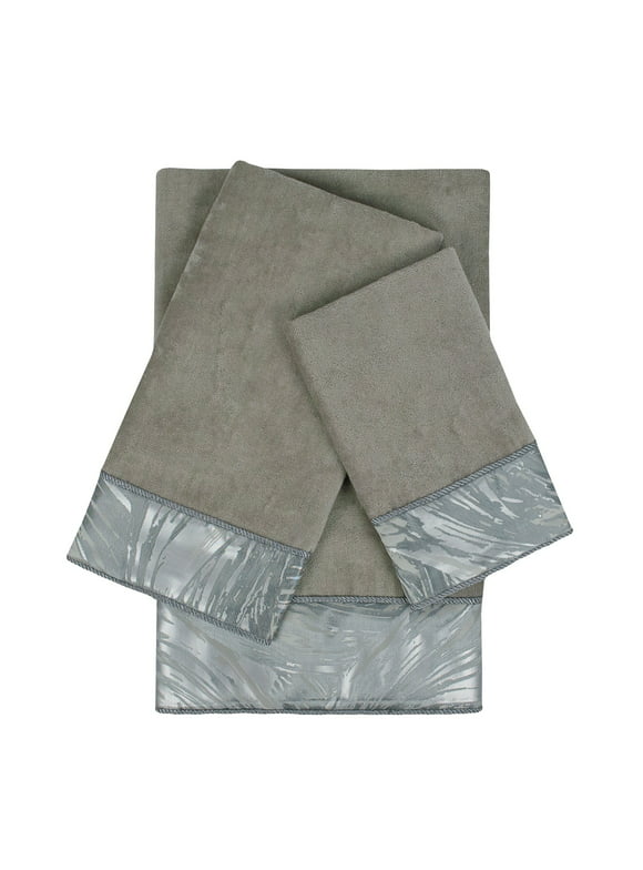 Sherry Kline  Cynthaina Grey 3-piece Embelished Towel Set