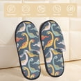thumbnail image 2 of House Slippers for Women Men - cute cartoon Dinosaur A Lightweight House Shoes Fuzzy Slippers, Soft Slip-On Cozy House Slippers for Woman Indoor Outdoor, 2 of 7