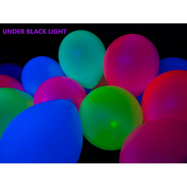Qenwkxz 90pcs UV Neon Balloons 12 inch Neon Polka Dot Glow Party Blacklight Balloons Glow in The dark,Latex Helium Balloon for Birthday,Wedding,Neon