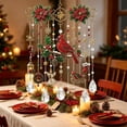 thumbnail image 5 of Santa Sleigh Christmas Window Hanging with Crystal Pendants - Festive Holiday Decor with Poinsettia, Reindeer & Miniature Village, 5 of 6