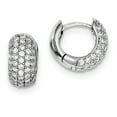 thumbnail image 1 of Sterling Silver CZ Hinged Hoop Earrings QE7326, 1 of 2