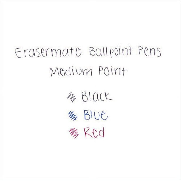 Eraser Mate Ballpoint Pen, Stick, Medium 1 mm, Red Ink, Red Barrel, Dozen Eraser Mate Ballpoint Pen, Stick, Medium 1 mm, Red Ink, Red Barrel, Dozen