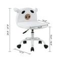 Leejay White Fuzzy Desk Chair for Teen Girls, Adjustable Armless Swivel