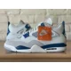 thumbnail image 2 of Ni - ke Ni - ke Air Jordan 4 Retro Military Industrial Blue Off White FV5029-141 Men Sz 3.5, 2 of 5
