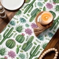 thumbnail image 3 of Cactus Summer Table Runner 90 Inches, Watercolor Tropical Botanical White Bed Runner Dresser Scarves Tabletop for Indoor Outdoor Parties/Ceremony/Banquet, 13" x 90", 3 of 9