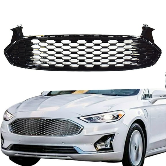 LABLT Front Grille Honeycomb for Ford Fusion 13-16 Mustang Style Black Glossy Fits select: 2013-2016 FORD FUSION SE