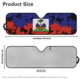 thumbnail image 7 of XYZCANDO Haiti Flags Windshield Sun Shade for Jeep Wrangler JL JLU 2018-2025 / Jeep Gladiator 2020-2025 UV Rays Blocker Sun Visor Shade Keep Vehicle Cool 51.57 in *16.14 in, 7 of 7