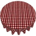 thumbnail image 4 of Round Tablecloth 60 Inch, Watercolor Red Black Gingham Plaid Tablecloths Round Wipeable Washable Tabletop Covers Fabric Table Cover for Dining, Party, Buffet, Wedding, 4 of 8