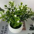 thumbnail image 4 of Cheers.US 2Pcs/Set Artificial Potted Plants Mini Fake Plants, Small Plant Potted Faux Rosemary Green Decorative Plant with Plastic White Pot for Home Decor, Indoor, Office, Desk, Shelf, 4 of 8