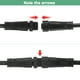 thumbnail image 5 of Uxcell 5-Set Conector Eléctrico a Prueba de Agua, Cable de 3 Pines de 7.9 In/20 cm con Conectores Macho y Hembra IP67 para Luces de Tira LED [Negro], 5 of 7