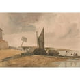 thumbnail image 3 of Peter DeWint 18x14 Black Modern Framed Museum Art Print Titled - Low Tide, Boat Landing, 3 of 5