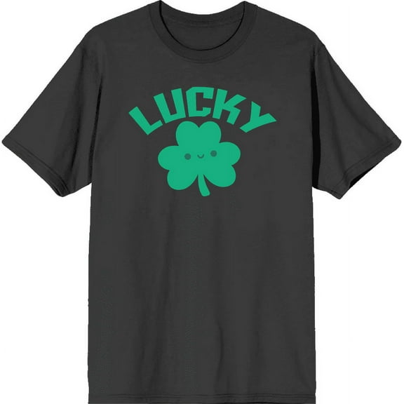 St. Patrick's Lucky Clover Charcoal Men's Crew Neck Short Sleeve Tee-XL