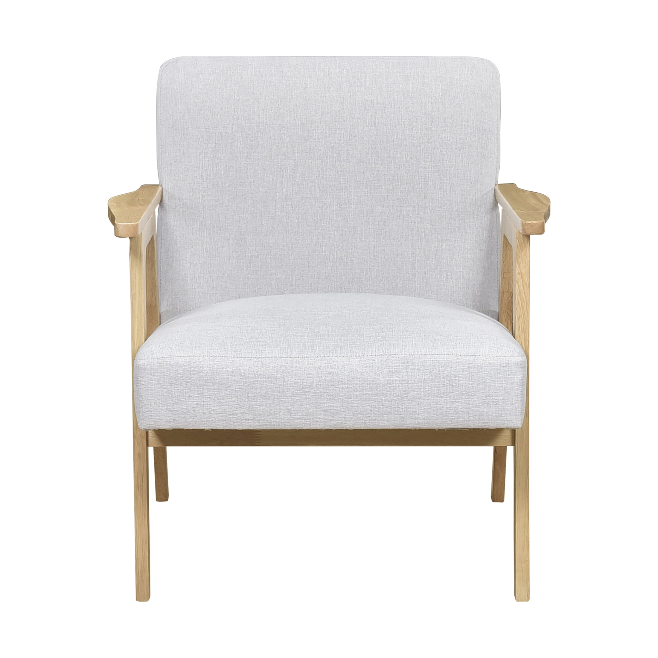 OakvillePark Harrowveil Textured Fabric Accent Chair, Gray/Natural Wood