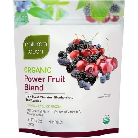 Individually quick frozen organic power fruit blend dark sweet cherries, blueberries, blackberries, power fruit blend by Mobile International Inc.