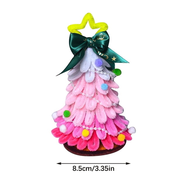 Paquete de material para tejer con palitos retorcidos para árbol de Navidad, decoración navideña, adornos pequeños