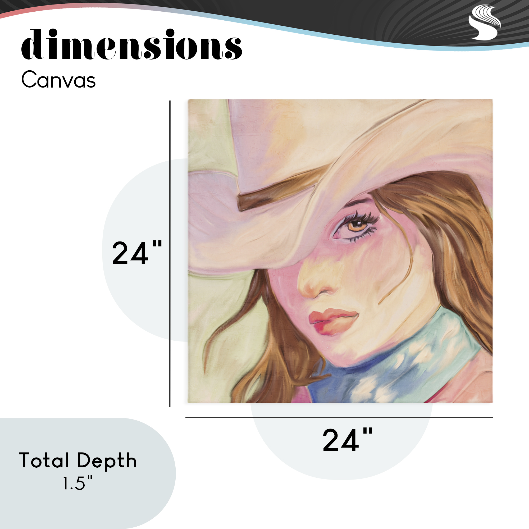Pastel Cowgirl Brunette Canvas Wall Art, design by Kim Allen