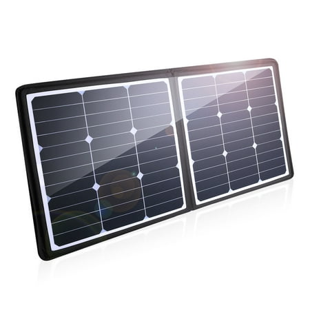 Poweradd 50W Solar Power Bank Waterproof Solar Charger 18V 12V Sunpower Solar Panel Foldable Solar Panel for Laptop, Generator, ChargerCenter (Best Solar Power Panels)