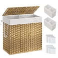 thumbnail image 1 of SONGMICS Cesto para la Ropa Sucia con Tapa, Cesto para Ropa de 130 L con 2 Bolsas Forradas Extraíbles, 6 Bolsas de Malla, Cesto de Mimbre para la Ropa sucia, Cesto Doble para la Ropa para el Baño, 13, 1 of 5