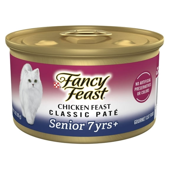 Purina Fancy Feast Senior Classic Pate Kitten Food Wet Cat Food Chicken Feast 3 oz Cans (Pack of 9)