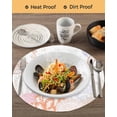 thumbnail image 3 of 15 Inch Round Placemats Set of 6, Coastal Non Slip Heat Insulation PP Table Mats, Orange Brown Coral Starfish Jellyfish Seahorse Washable Place Mats for Kitchen Dining Party Table Decor, 3 of 7