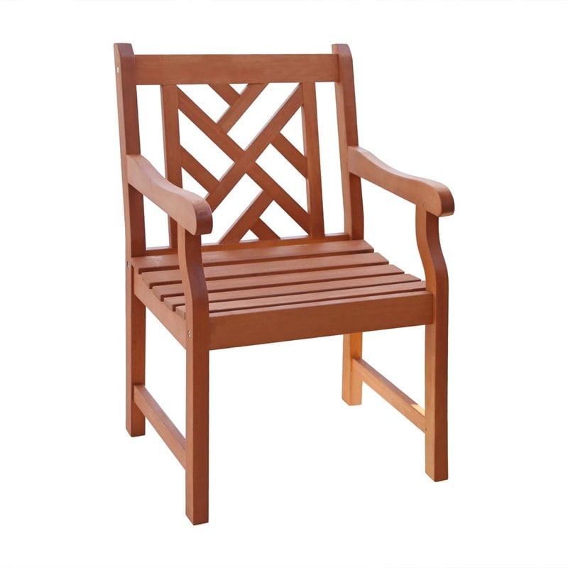 Outdoor Eucalyptus Wood Arm Chair, Eucalyptus Wood Outdoor Furniture