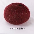 thumbnail image 1 of Nvzi Hilo de lana ligera para manualidades, 1 rollo, 131 yardas/50 g, mezcla súper suave y esponjosa para tejer y hacer crochet de gorros, chales y mantas multicolores, color rojo vino, 1 of 4
