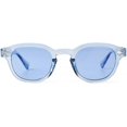 thumbnail image 1 of HCHES Transparent Blue Round Sunglasses Women Men Retro Rivet Small Sun Glasses UV400, 1 of 1