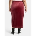 thumbnail image 3 of Terra & Sky Women's Plus Velvet Midi Skirt, Sizes 0X-5X, 3 of 6