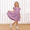 thumbnail image 2 of HCNTES Toddler Girl Dress Kids Short Sleeve Ruffle Dresses for Girls Summer Outfits Beach Sundress for Kids Girls 2t 3t 4t 5t 6t 7t 8t 9t(6-7 Years,D01-Purple), 2 of 9