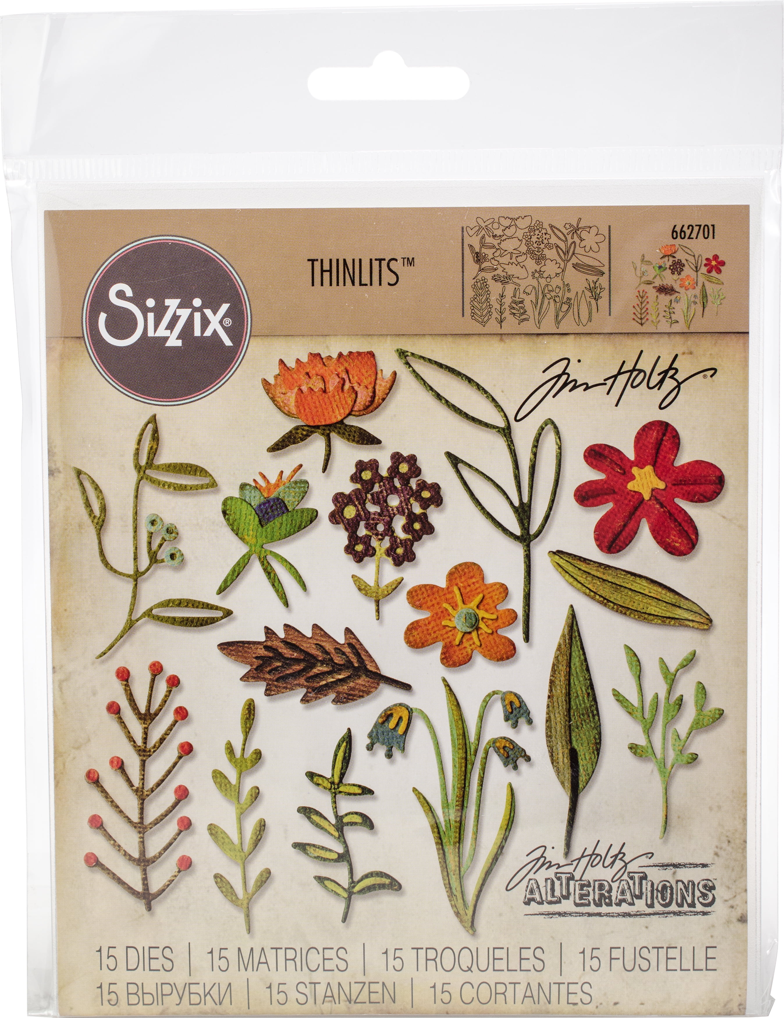 Sizzix Thinlits Dies By Tim Holtz Funky Floral 2 Walmart Canada