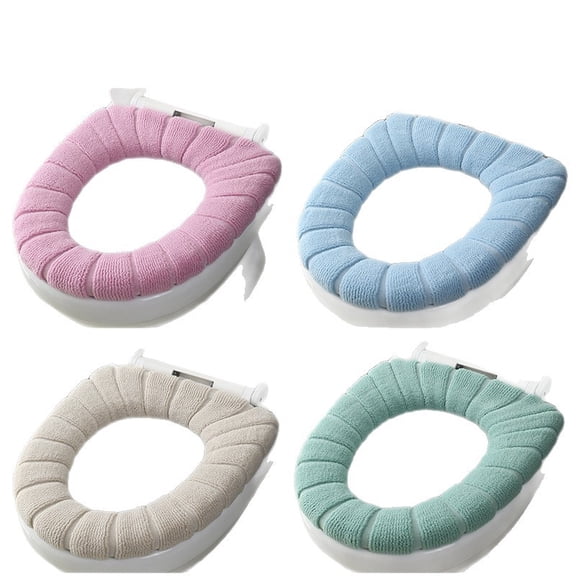 4-pack Warm Stretch Toilet Universal Washable Toilet Seat Cushion