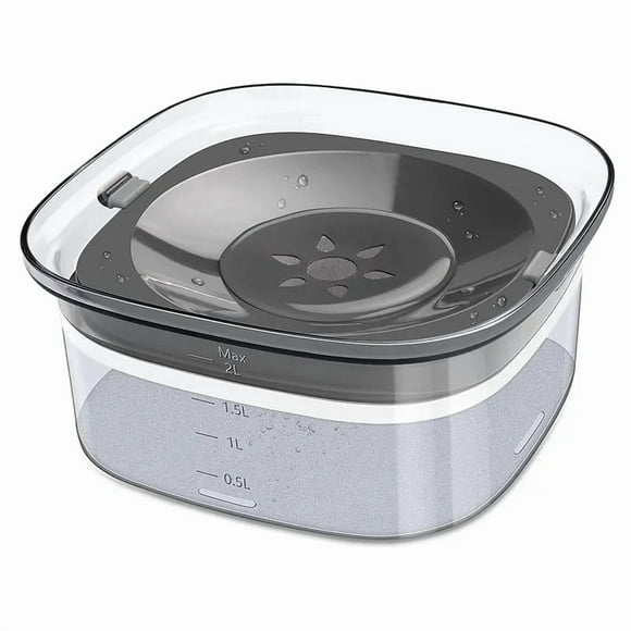 Dog Water Bowl 2L No Spill Dog Bowl Large Capacity Spill Proof Slow Water Feeder No Splash Dog Bowl Pet Water Drinking Bowl (WHITE)