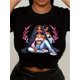 thumbnail image 1 of Camiseta con gráfico "Virgo y Belleza" - Camiseta informal de manga corta con cuello redondo para mujer, algodón transpirable, lavable a máquina, ideal para deportes de ocio., 1 of 5