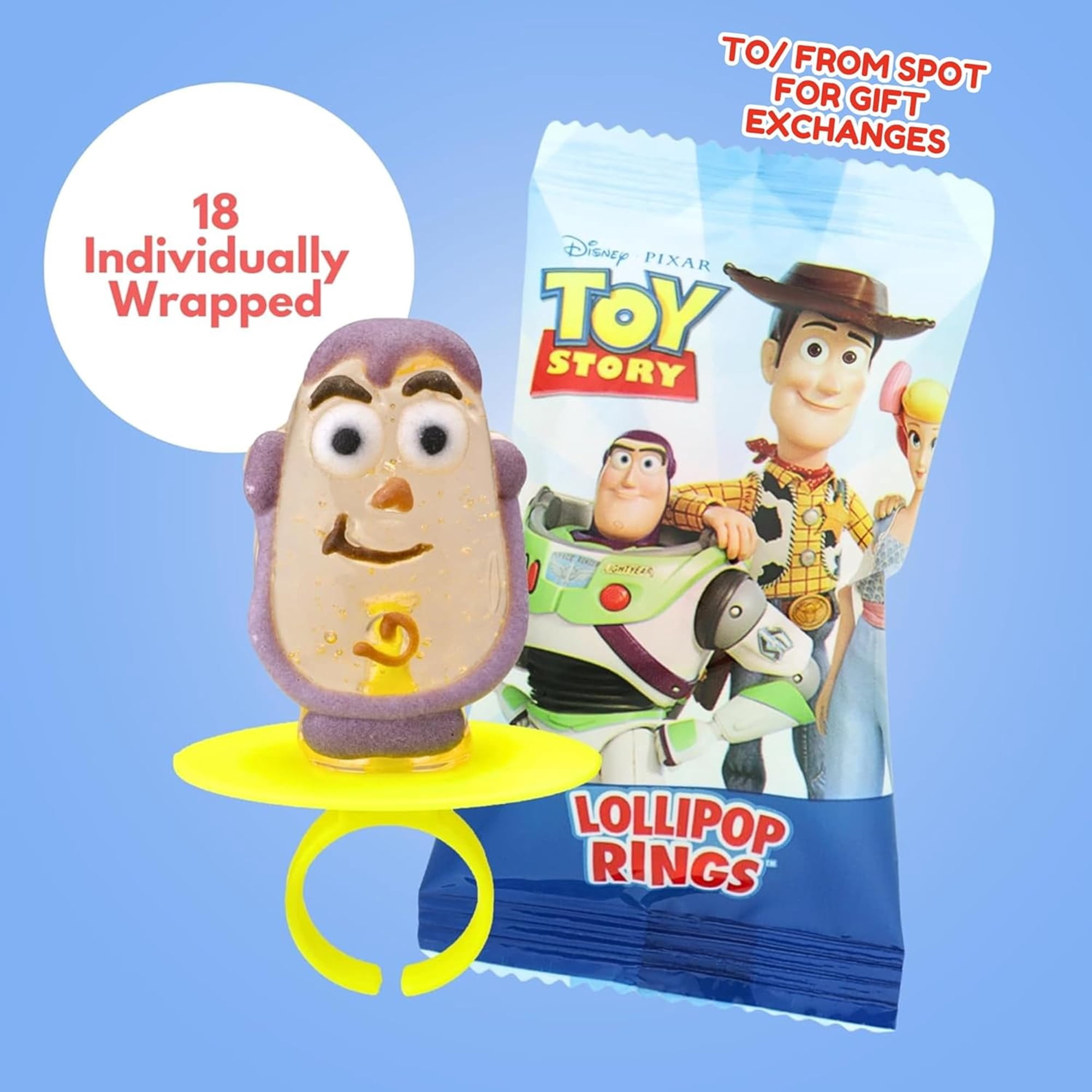 Imaginings 3 Toy Story Lollipop Rings, Rex and Buzz Lightyear, 7.61 Ounce Box, 18 Count