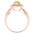 thumbnail image 4 of Clara Pucci 14K Rose Gold Solid Gold Yellow Solitaire with Accents Anniversary Ring for Women - 1.3125 cttw Round Cut, 4 of 8