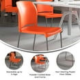 thumbnail image 5 of Emma + Oliver Home and Office Guest Chair Orange Full Back Contoured Sled Base Stack Chair, 5 of 13