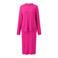 thumbnail image 4 of JHLZHS Robes Formelles pour Femmes 2024 Ensemble de Chandail en Tricot Torsadé en Tissu Papillon Chaud et Confortable pour Automne et Hiver Mini Robe Robe Rouge, 4 of 5
