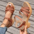thumbnail image 6 of Bkhluea Women Braided Strap Block Heel Sandals Comfortable Footwear For Party Daily Casual Outdoor Activities, 6 of 7