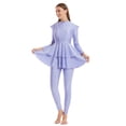 thumbnail image 6 of Long Sleeve Swimsuit for Women Rash Guard Tankini Top with Swim Cap and Matching Bottoms Full Coverage Sun Protection Swimwear for Beach, 6 of 8