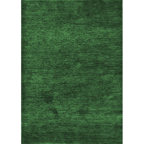 Ahgly Company Indoor Rectangle Abstract Emerald Green Contemporary Area Rugs, 8' x 10'