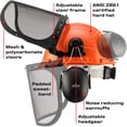 thumbnail image 2 of Casco de motosierra NoCry 6 en 1 industrial con protector facial y orejeras, 2 of 8