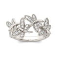 thumbnail image 4 of Oryn Jewelry Round Cut 0.6 Ct Moissanite Band - 14K White Gold Plated Band for Gifting - Elegant Butterfly Inspired Gift for Women - Milgrain Bridal Jewelry - Her Birthday Present, 4 of 6